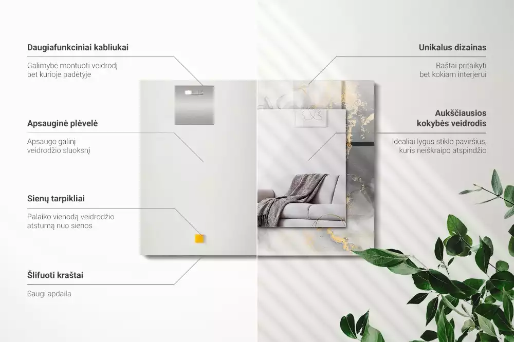 Espelho decorado Arte moderna abstrata