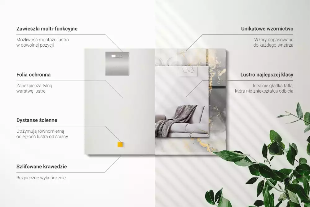 Espelho decorado Arte moderna abstrata