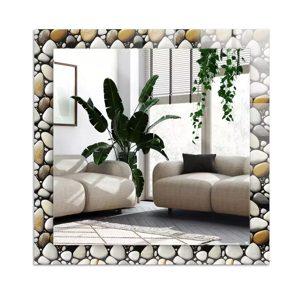 Espelho com moldura decorada Textura de padrão de pedras