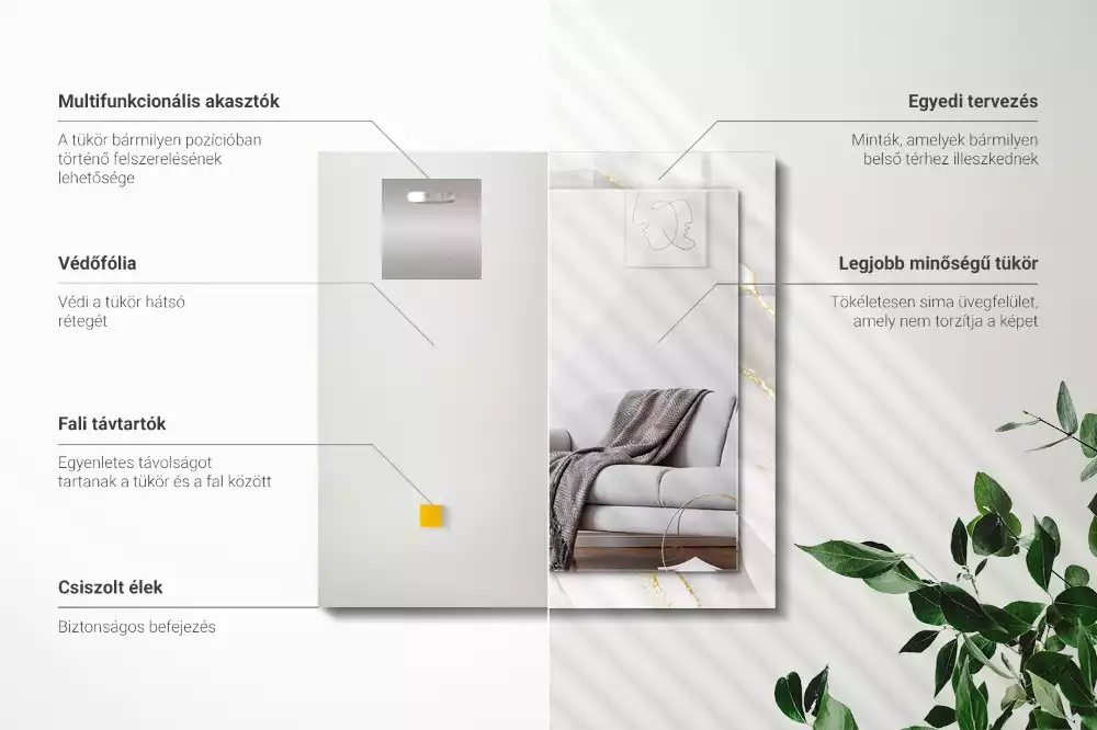 Espelho decorativo Mármore cinza