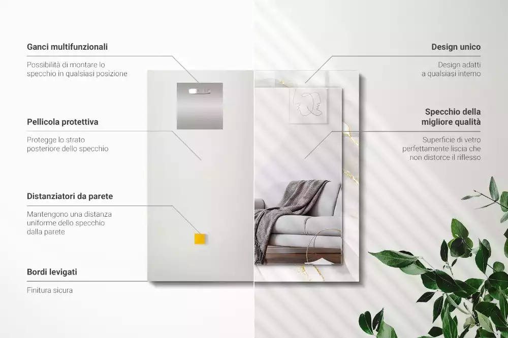 Espelho decorativo Mármore cinza