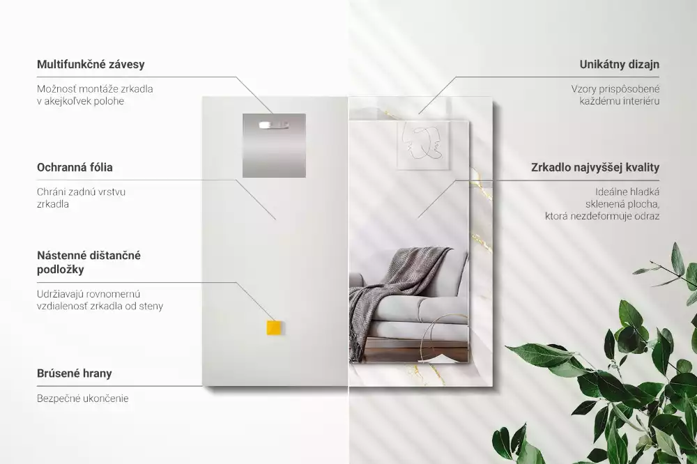 Espelho decorativo Mármore cinza