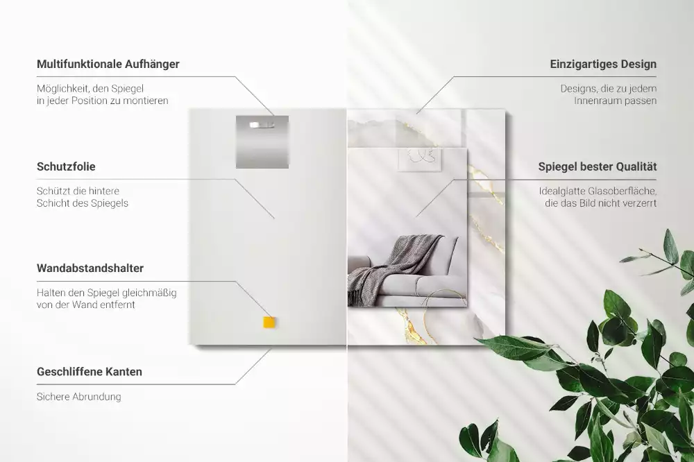 Espelho decorativo Mármore cinza