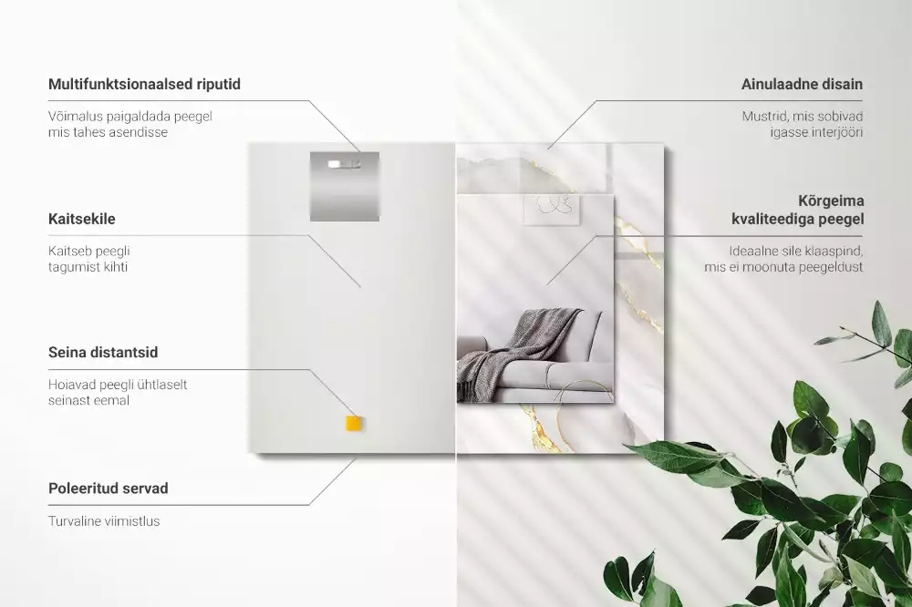 Espelho decorativo Mármore cinza