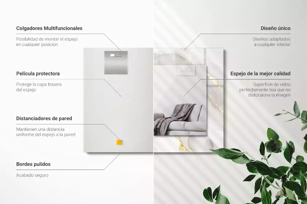 Espelho decorativo Mármore cinza