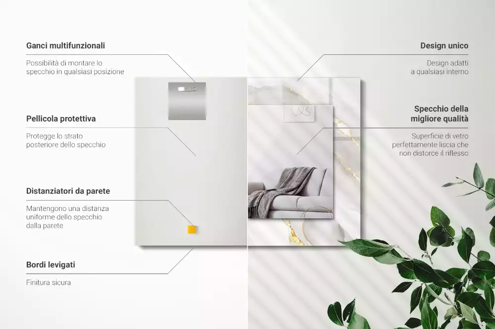 Espelho decorativo Mármore cinza