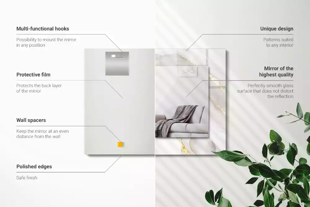 Espelho decorativo Mármore cinza