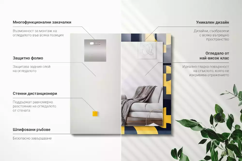 Espelho decorativo Padrão geométrico abstrato