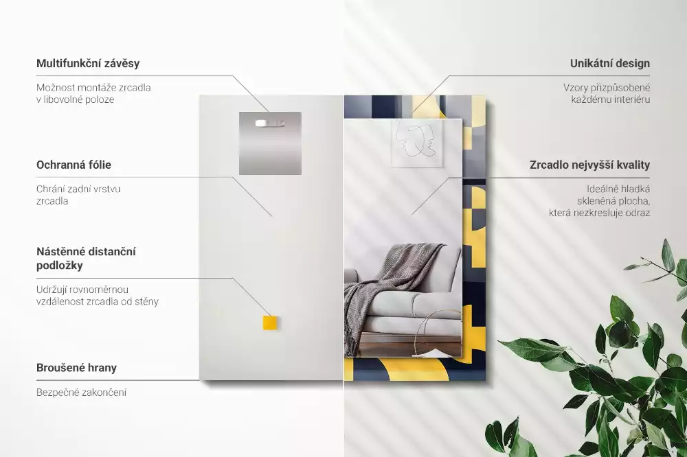 Espelho decorativo Padrão geométrico abstrato