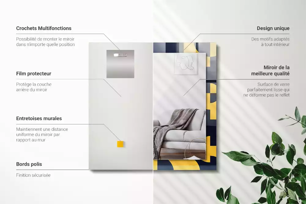 Espelho decorativo Padrão geométrico abstrato