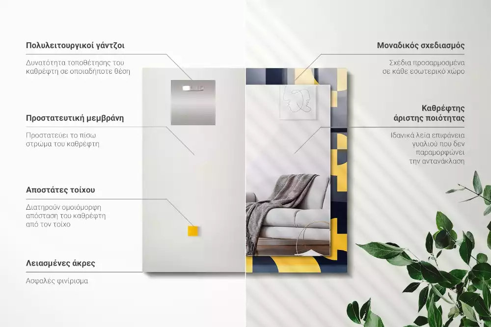 Espelho decorativo Padrão geométrico abstrato