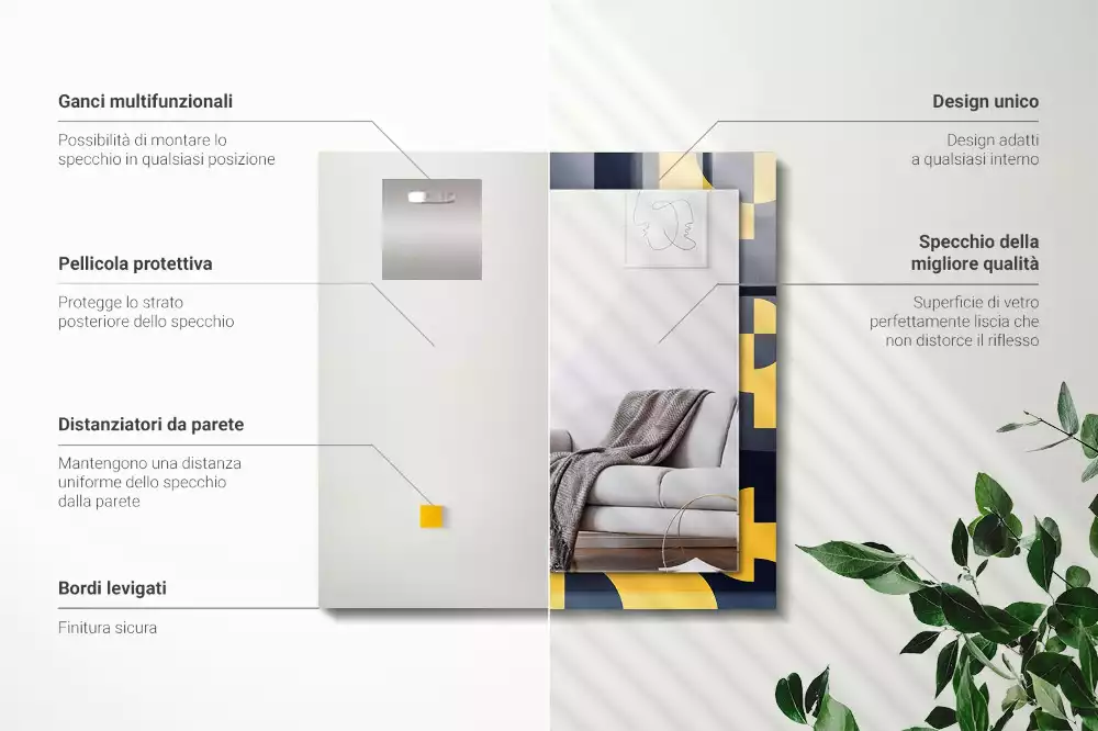 Espelho decorativo Padrão geométrico abstrato