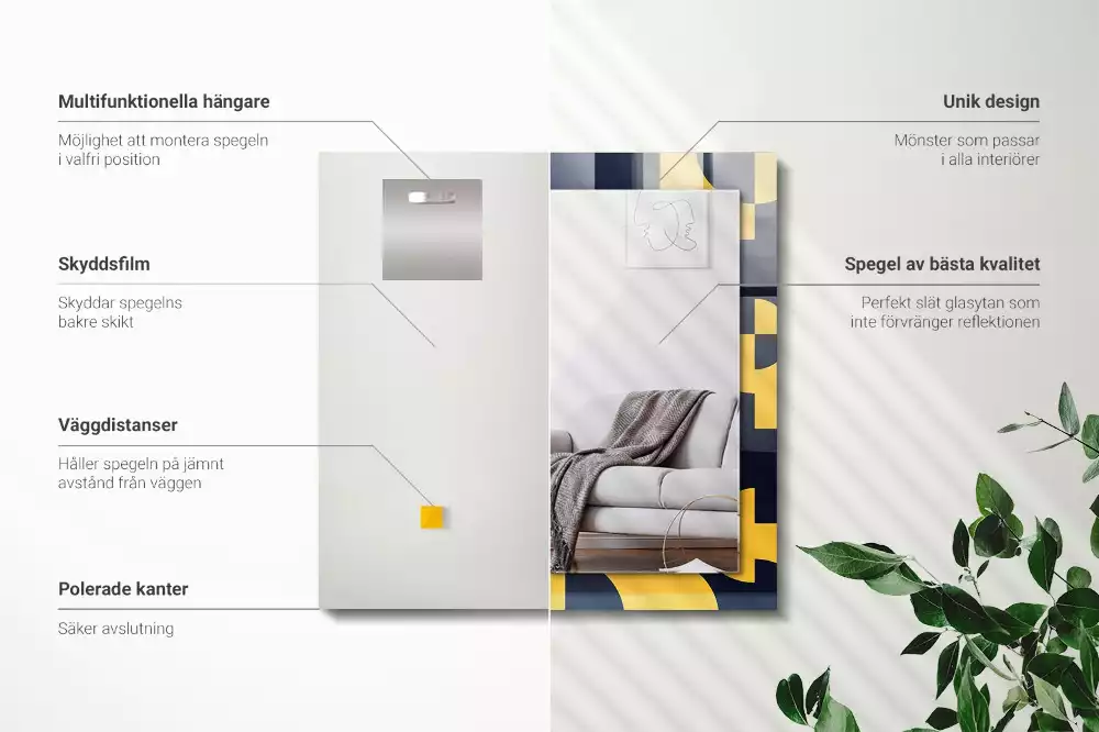 Espelho decorativo Padrão geométrico abstrato