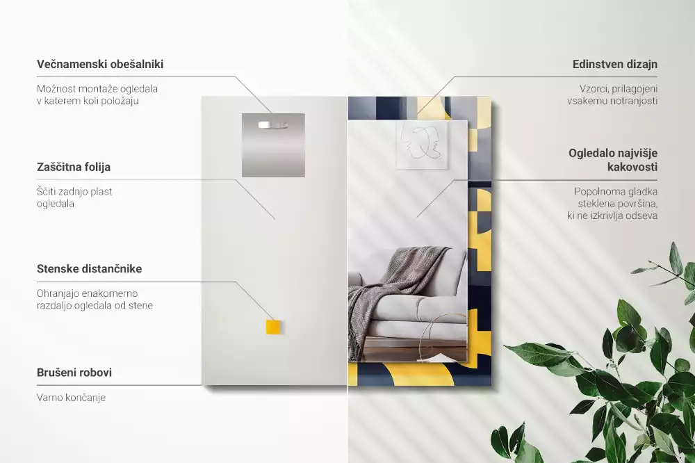 Espelho decorativo Padrão geométrico abstrato