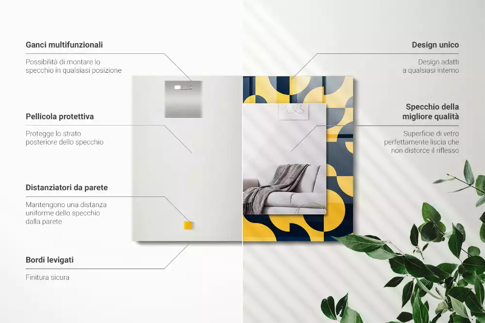 Espelho decorativo Padrão geométrico abstrato