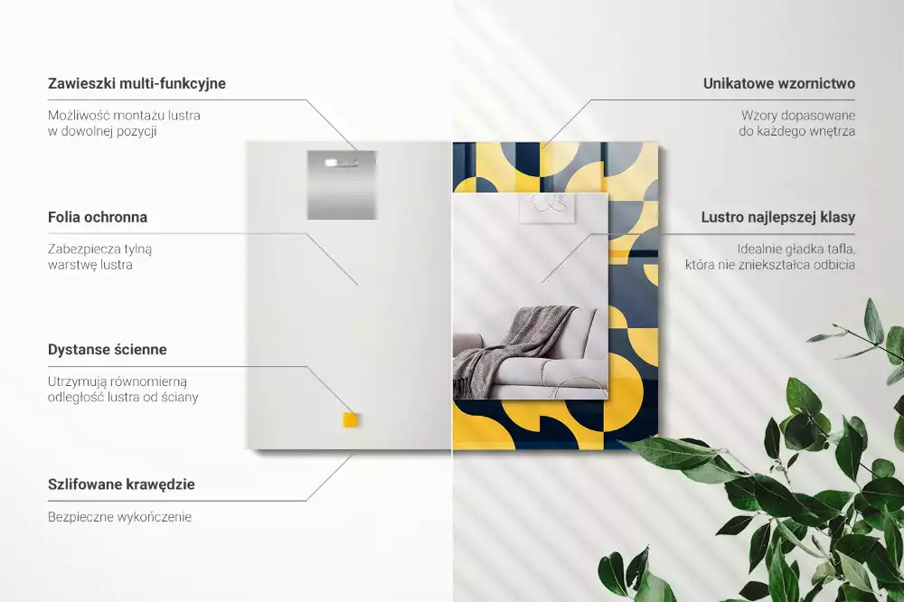 Espelho decorativo Padrão geométrico abstrato