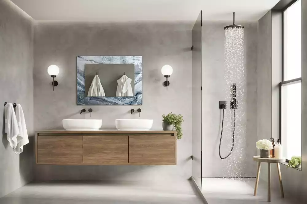 Espelho com moldura decorada Mármore em tons