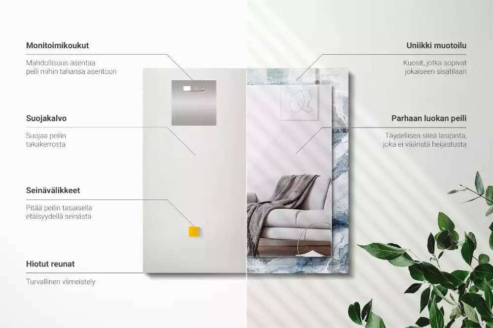 Espelho com moldura decorada Mármore em tons