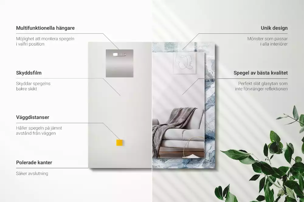 Espelho com moldura decorada Mármore em tons