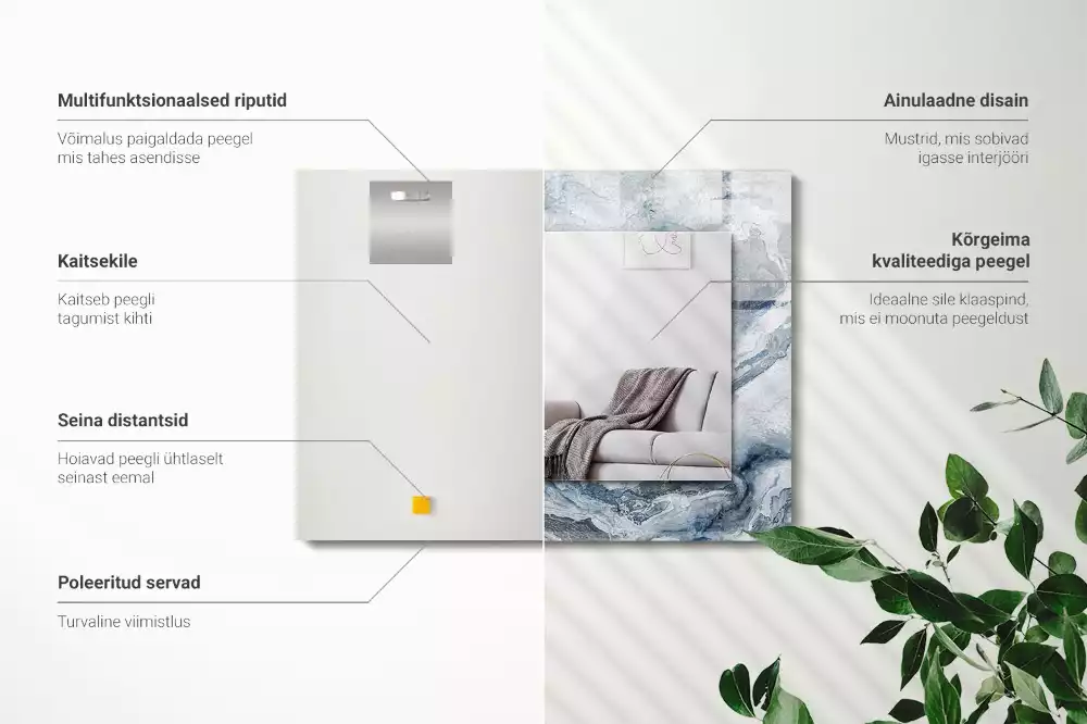 Espelho com moldura decorada Mármore em tons