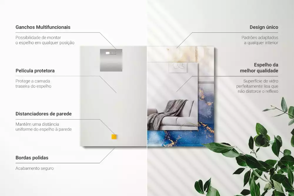 Espelho decorado Arte plástica abstrata