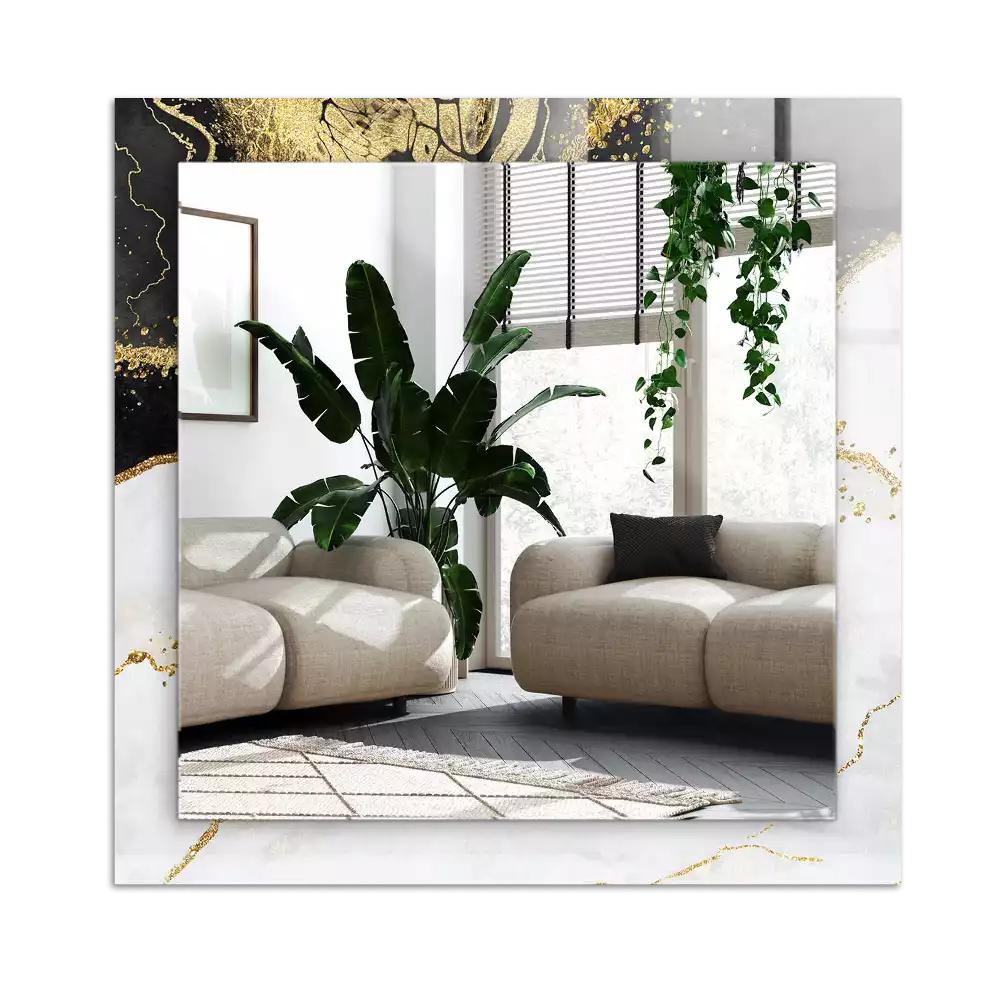 Espelho decorativo Arte abstrata em ouro