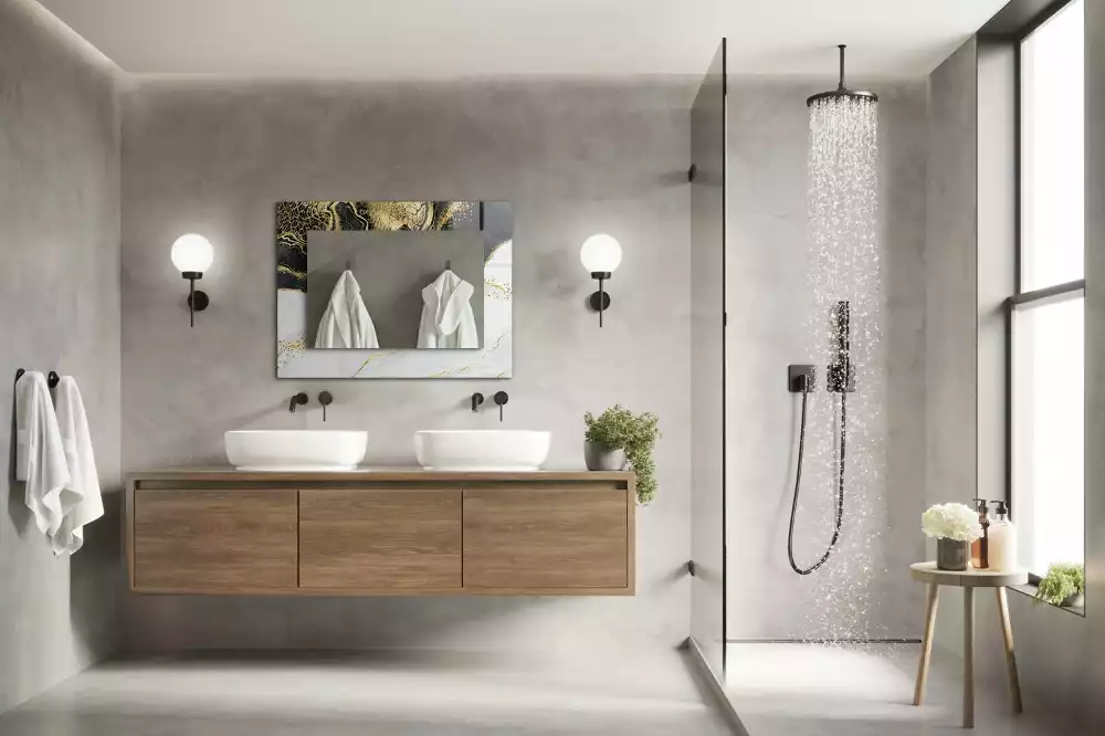 Espelho decorativo Arte abstrata em ouro