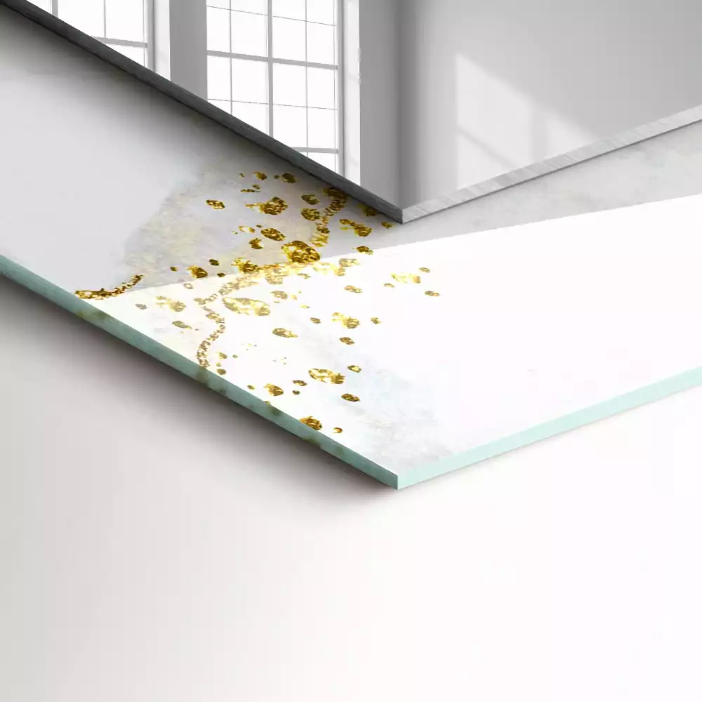 Espelho decorativo Arte abstrata em ouro