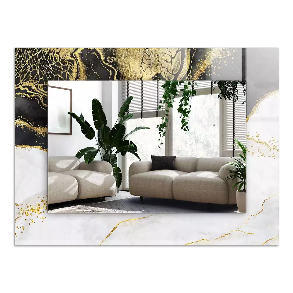 Espelho decorativo Arte abstrata em ouro