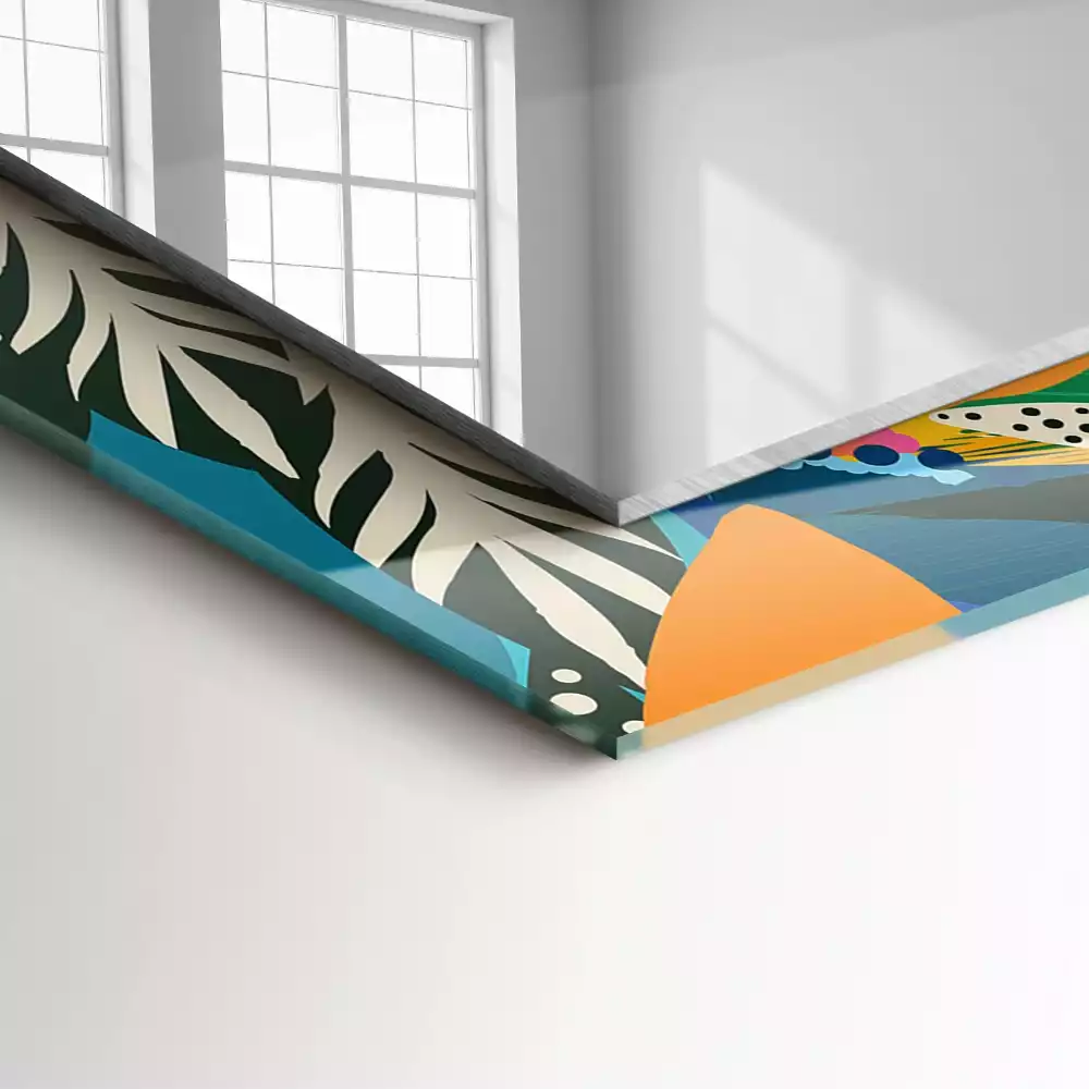 Espelho com moldura decorada Flores abstratas coloridas