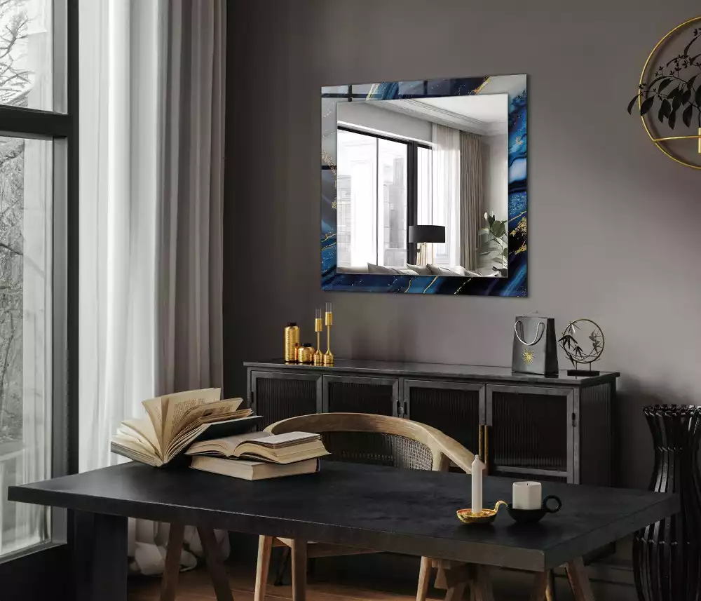 Espelho decorado Arte Abstrata em Mármore