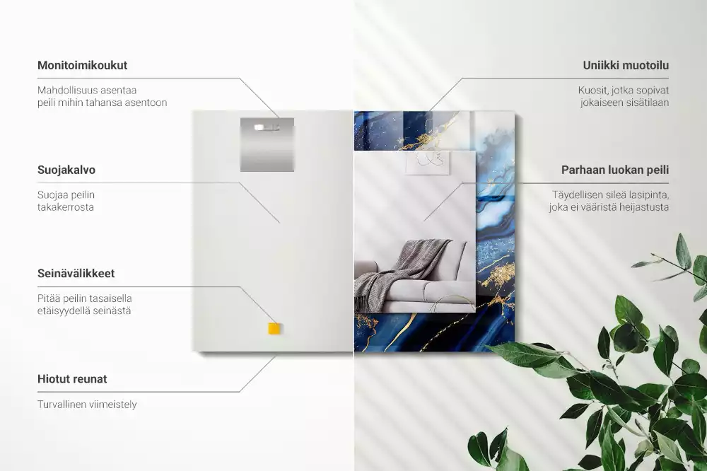 Espelho decorado Arte Abstrata em Mármore