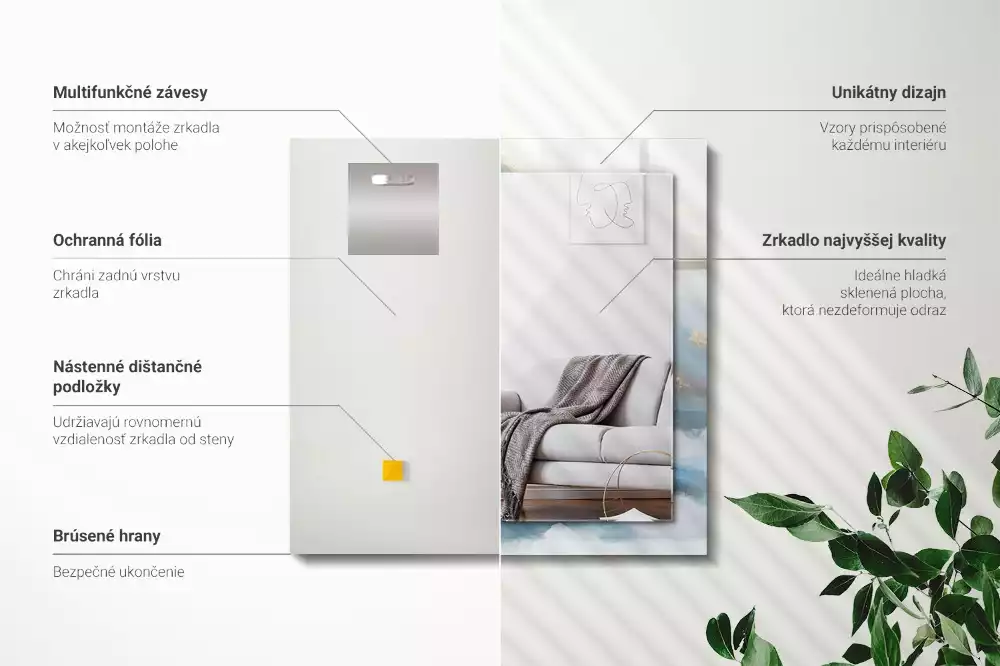 Espelho com moldura decorada Montanhas no nevoeiro