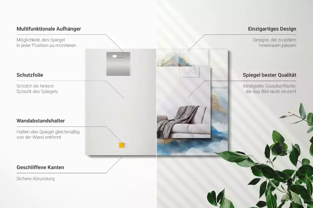 Espelho com moldura decorada Montanhas no nevoeiro