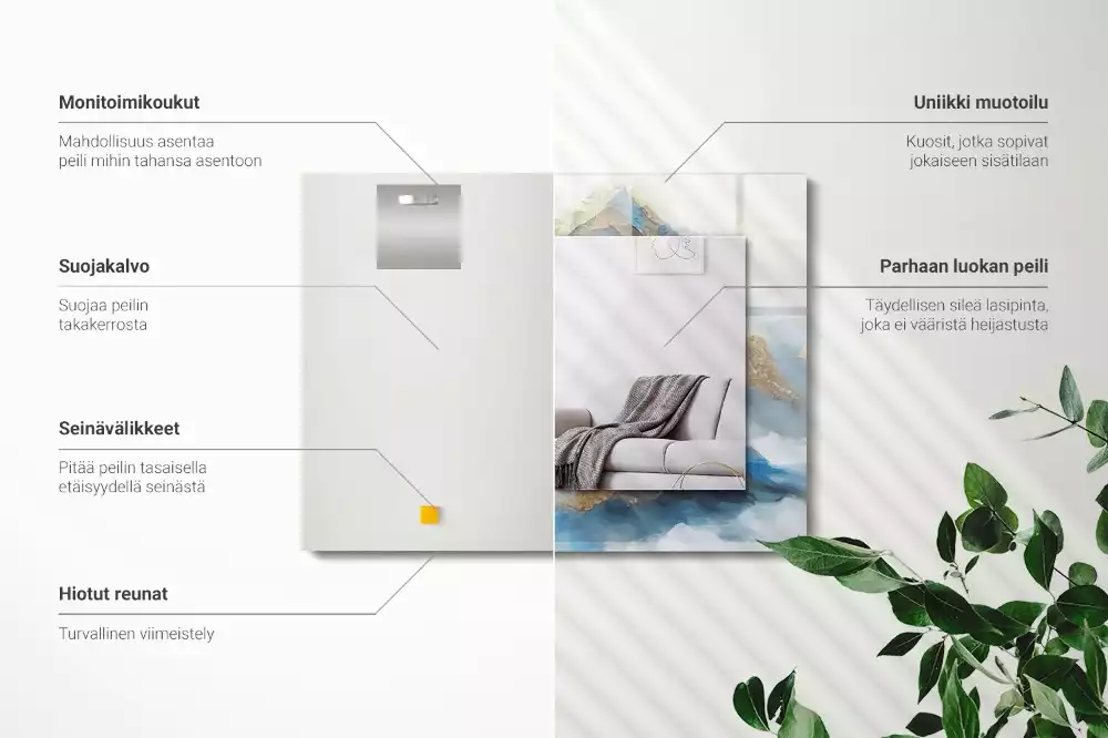 Espelho com moldura decorada Montanhas no nevoeiro