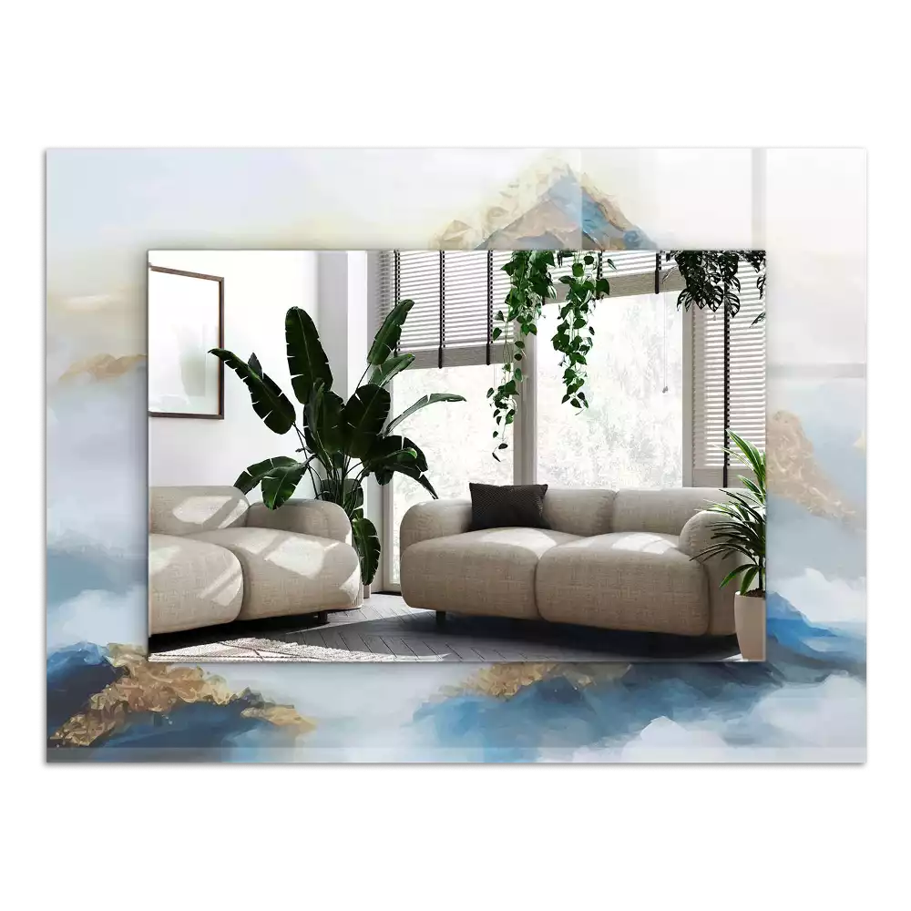 Espelho com moldura decorada Montanhas no nevoeiro