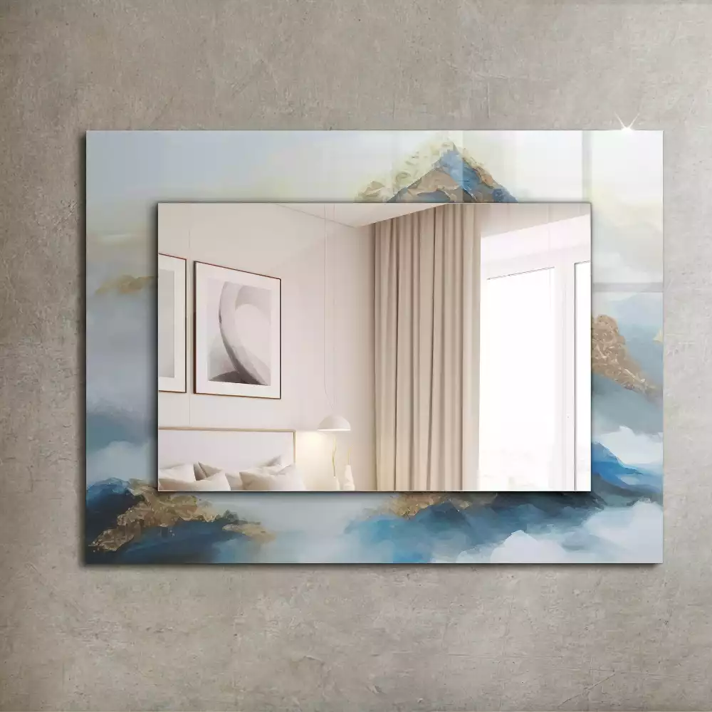Espelho com moldura decorada Montanhas no nevoeiro