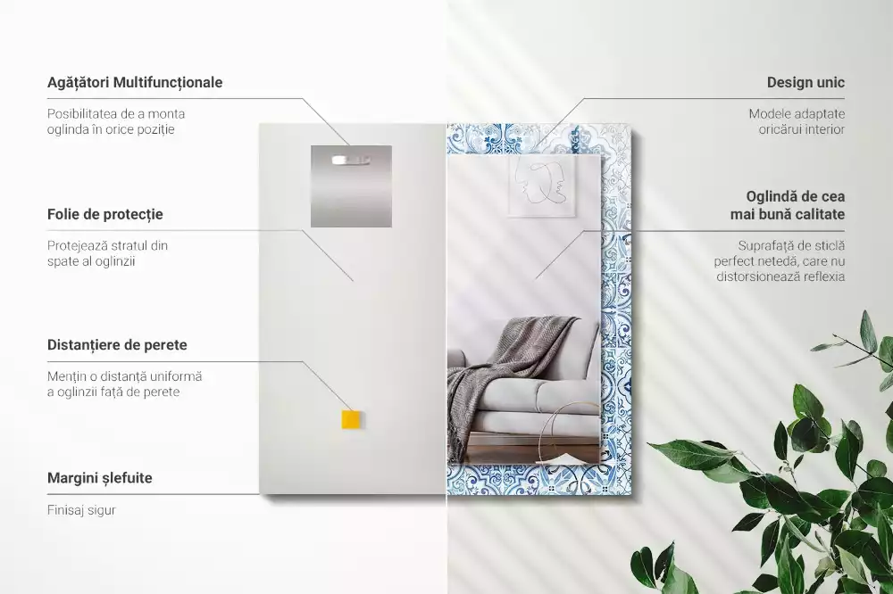 Espelho decorativo Azulejos decorativos azuis