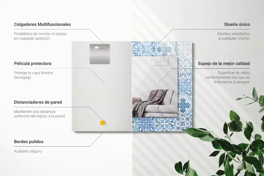 Espelho decorativo Azulejos decorativos azuis