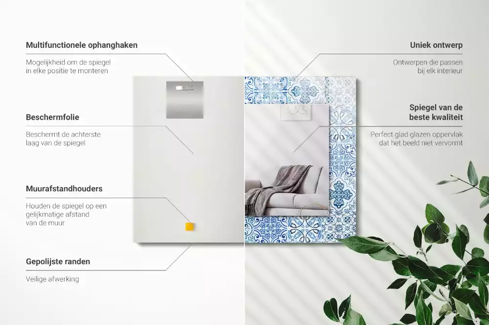 Espelho decorativo Azulejos decorativos azuis