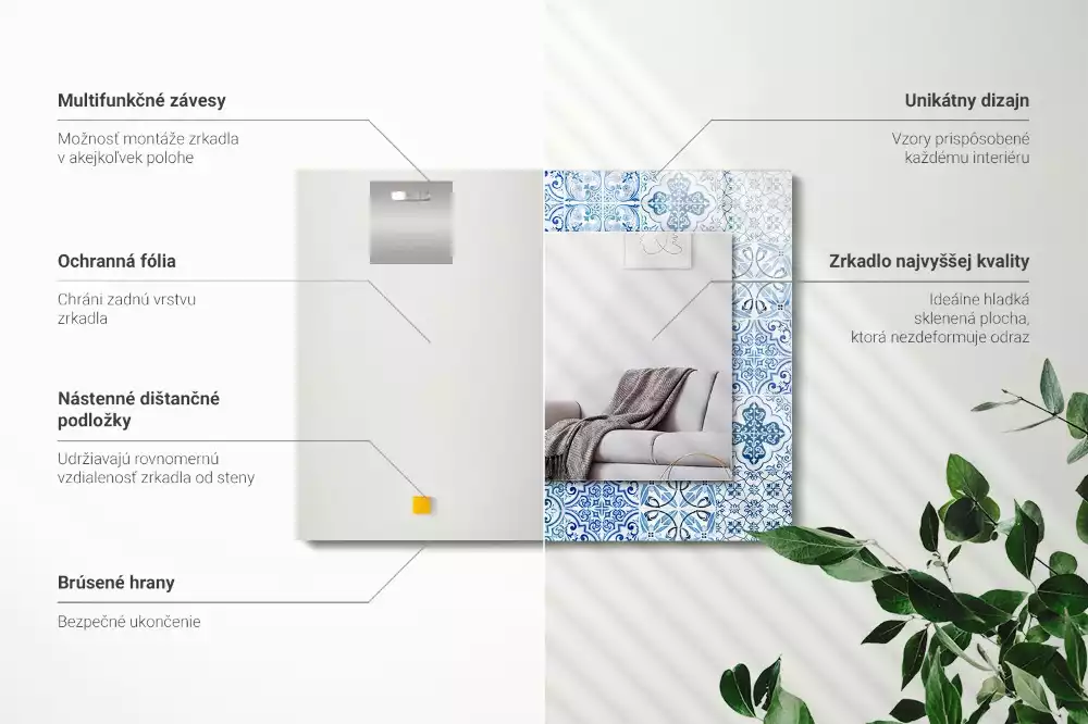 Espelho decorativo Azulejos decorativos azuis