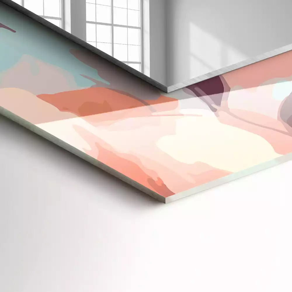 Espelho decorado Pastel de flores e folhas