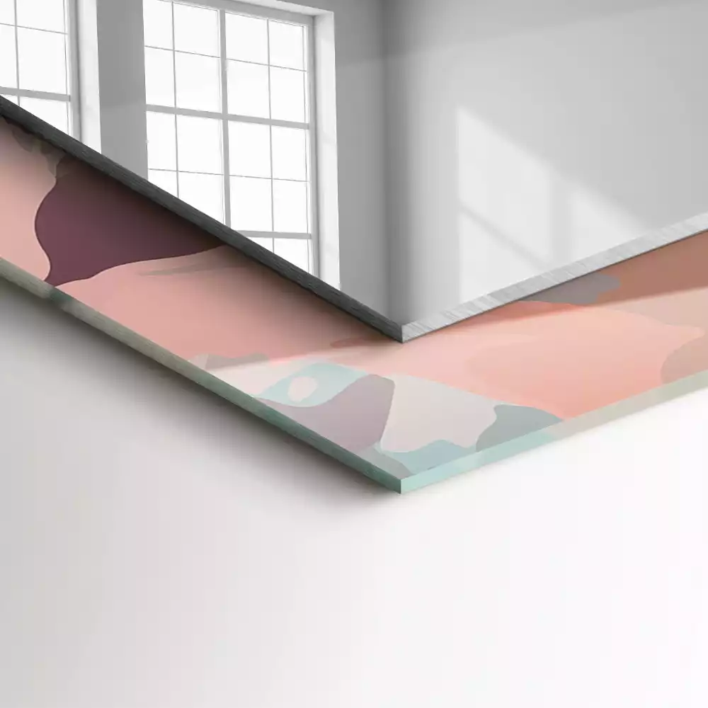 Espelho decorado Pastel de flores e folhas