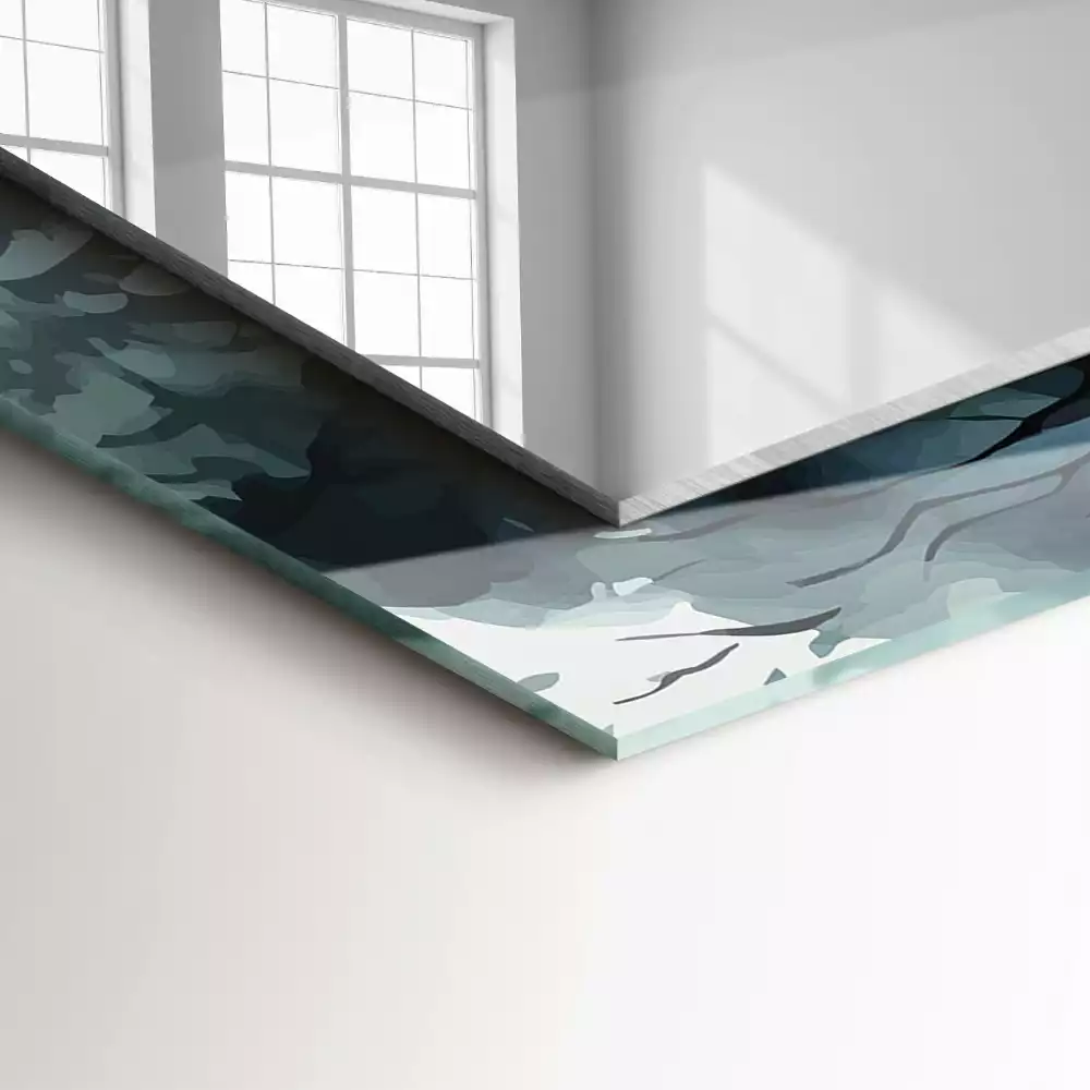 Espelho com moldura decorada Floresta na neblina