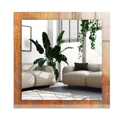 Espelho decorado Superfície metálica enferrujada