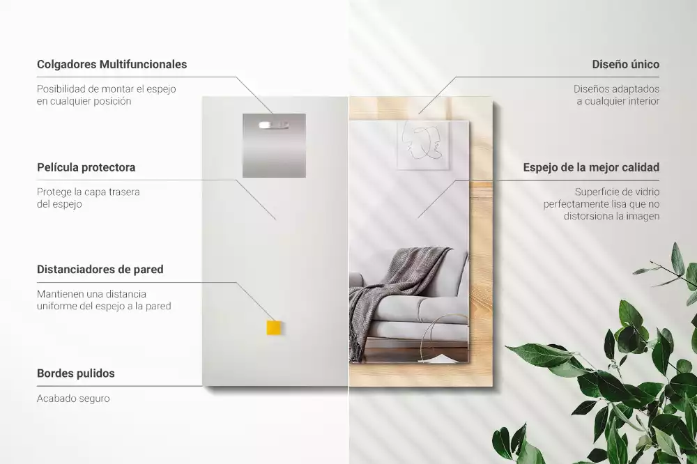 Espelho decorativo Textura de placa de madeira