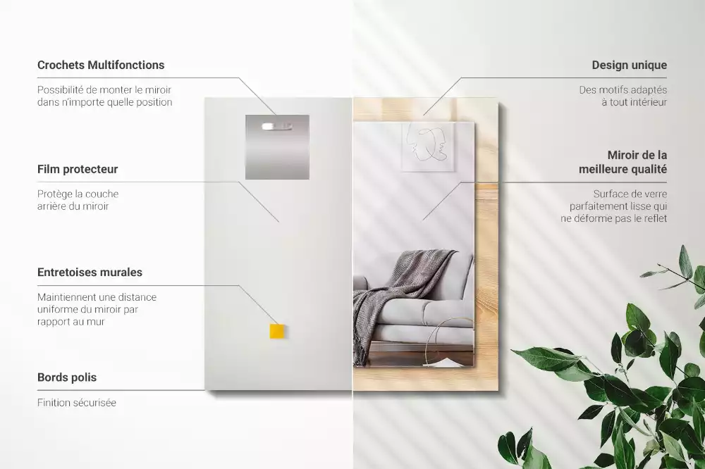 Espelho decorativo Textura de placa de madeira