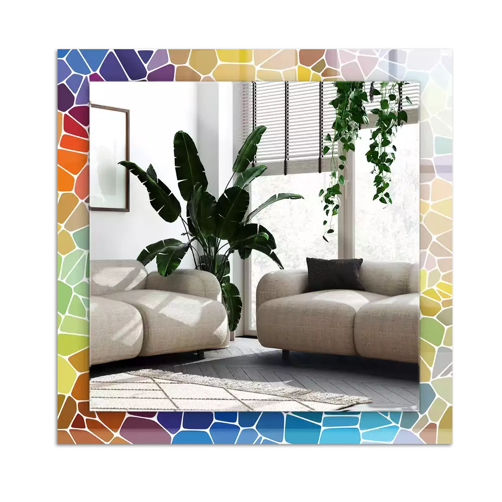Espelho com moldura decorada Mosaico abstrato colorido