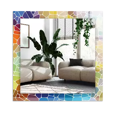 Espelho com moldura decorada Mosaico abstrato colorido