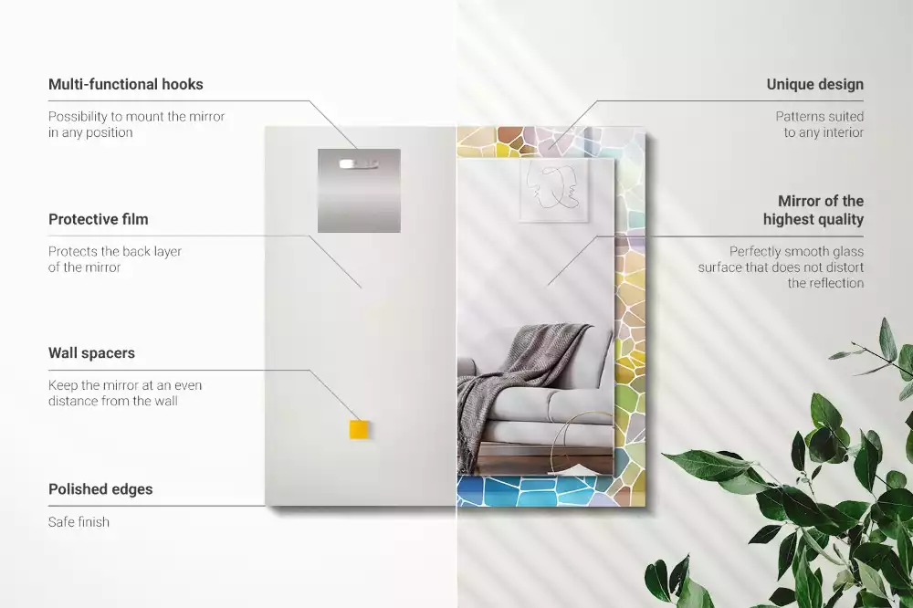 Espelho com moldura decorada Mosaico abstrato colorido